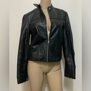 Wilson’s Genuine Leather Moto Jacket Front Zip Women’s M EUC
